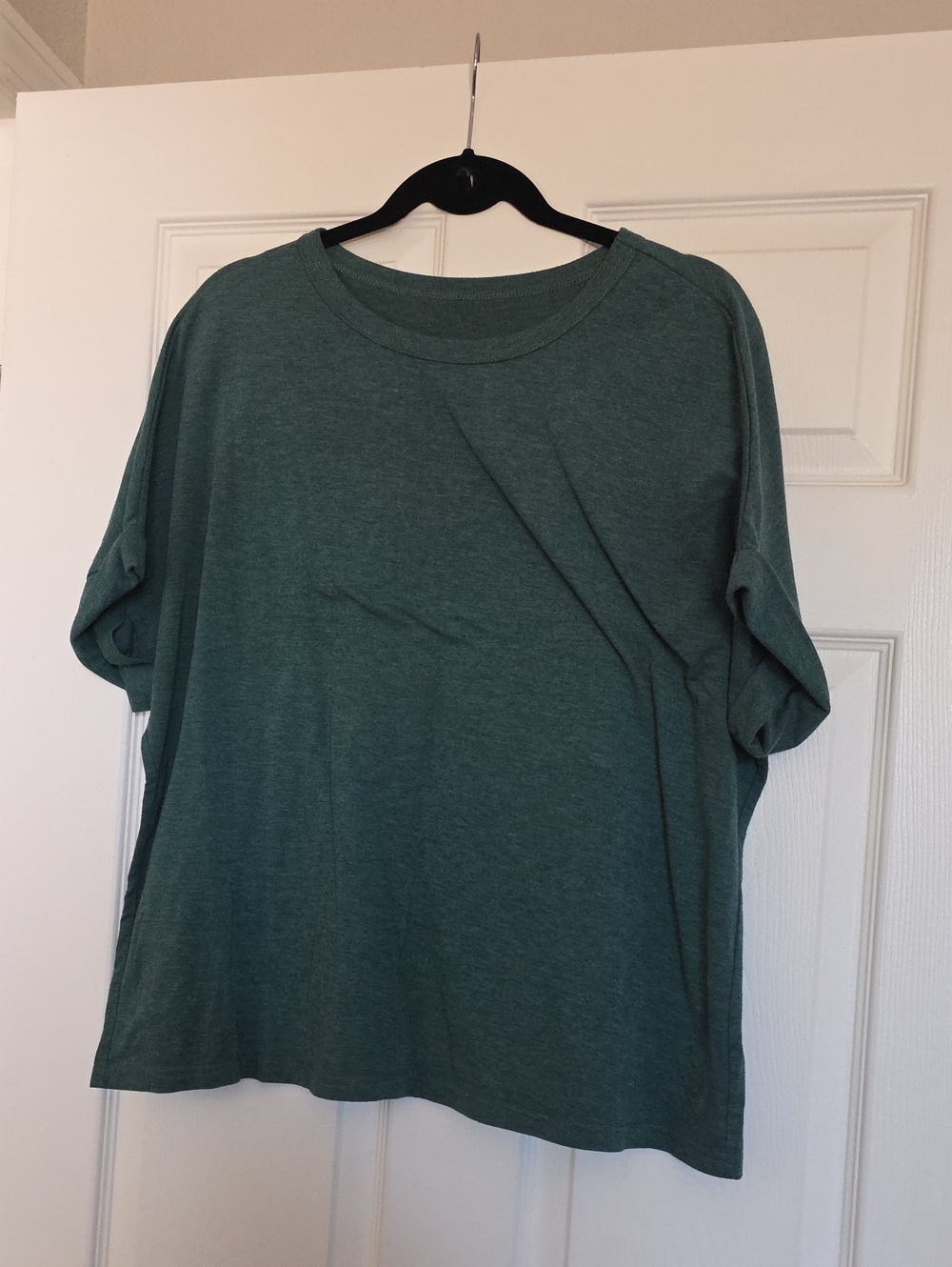 Classic Short-Sleeve Crewneck Top — Forest Green